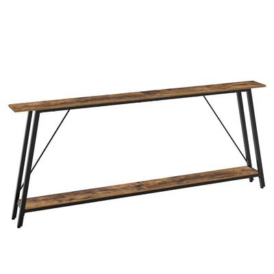 YATINEY 78.7" Console Table, Extra Long Entryway Table, Narrow Sofa Tables Behind Couch, Industrial Skinny Hallway Table for Entryway, Display Table, Rustic Brown and Black CT20BR