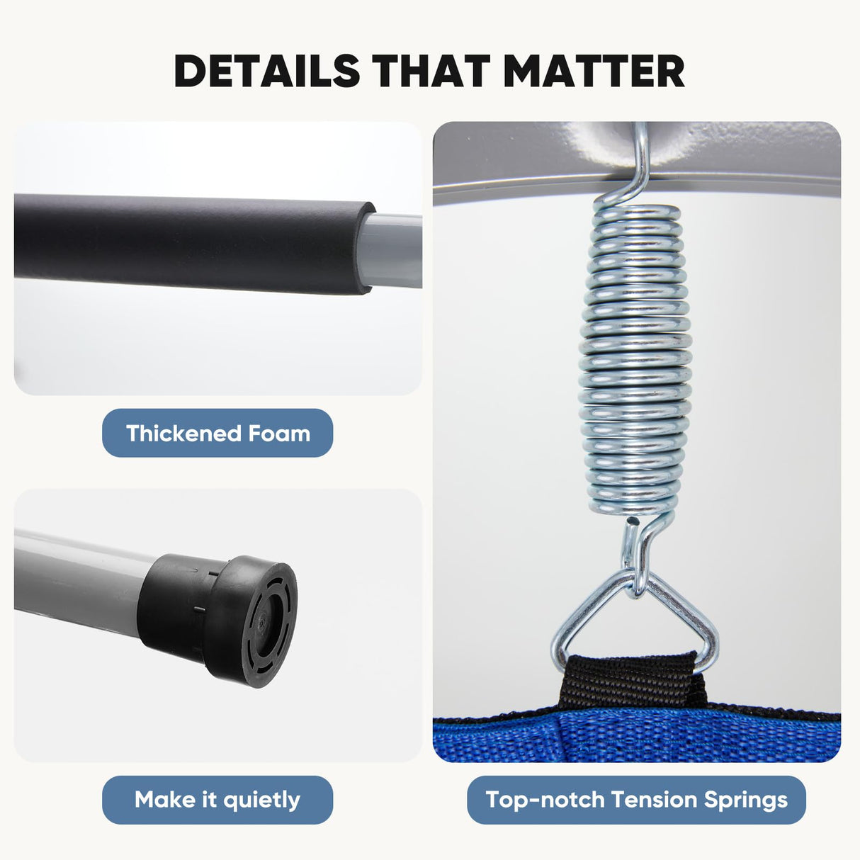 DUMOS 40" Rebounder Trampoline for Adults with Handle, Exercise Trampoline Foldable Indoor Mini Rebounders with Adjustable Bar for Workout Fitness Max Load 330lbs DUMOS