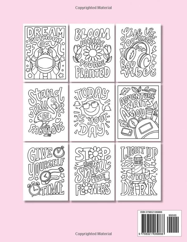 Love This Life Bold & Easy Inspirational Coloring Book: Simple Self Help and Motivational Quotes Coloring Book for Adults and Kids Relaxation WoodArtSupply