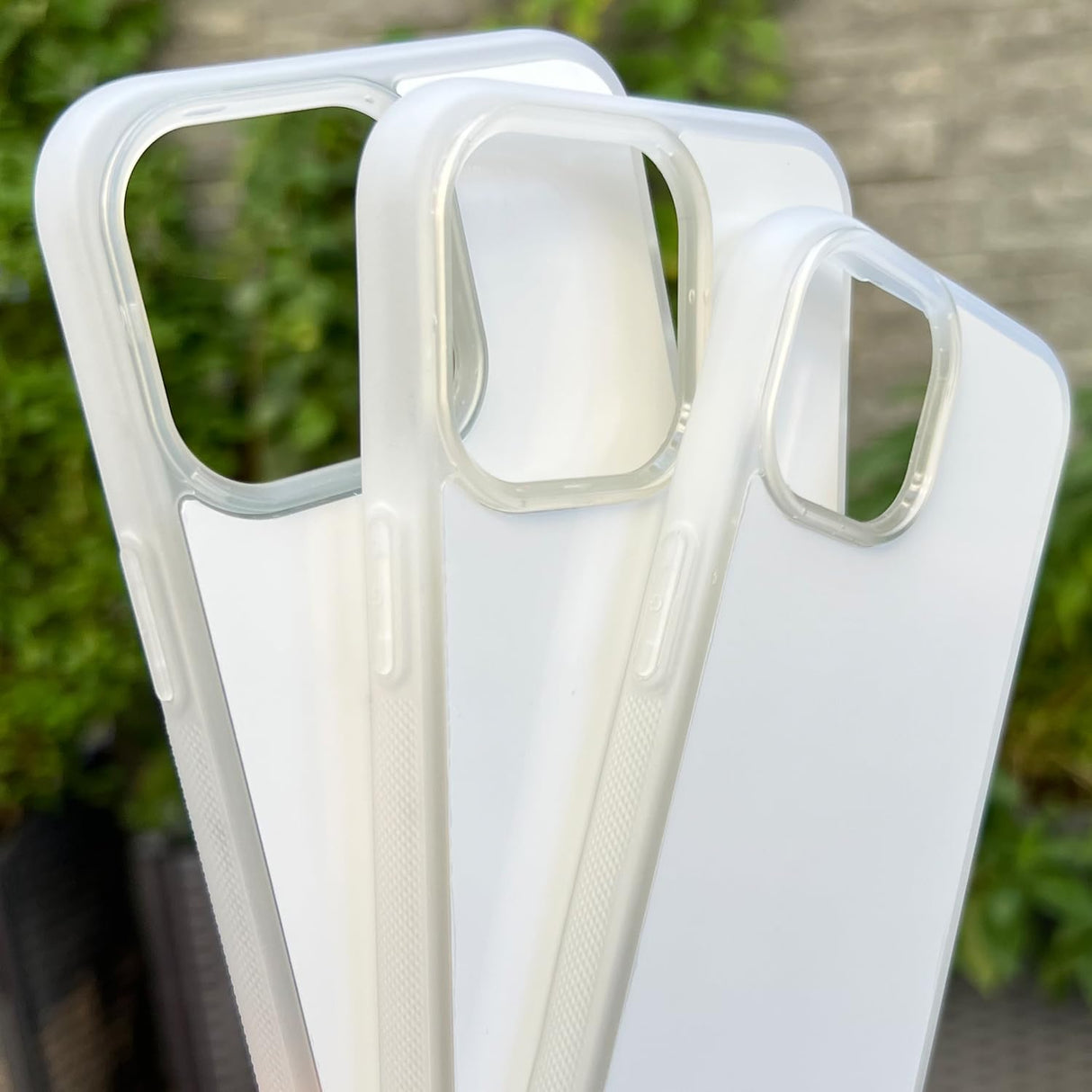 JUSTRY 5 Sets Sublimation Blanks Phone Case Bulk Covers Compatible with iPhone 15 Pro Max, 6.7-Inch, 2 in 1 2D Soft Rubber DIY Customizable Sub Cases +Aluminum Insert Matte,Easy to Sublimate Clear JUSTRY