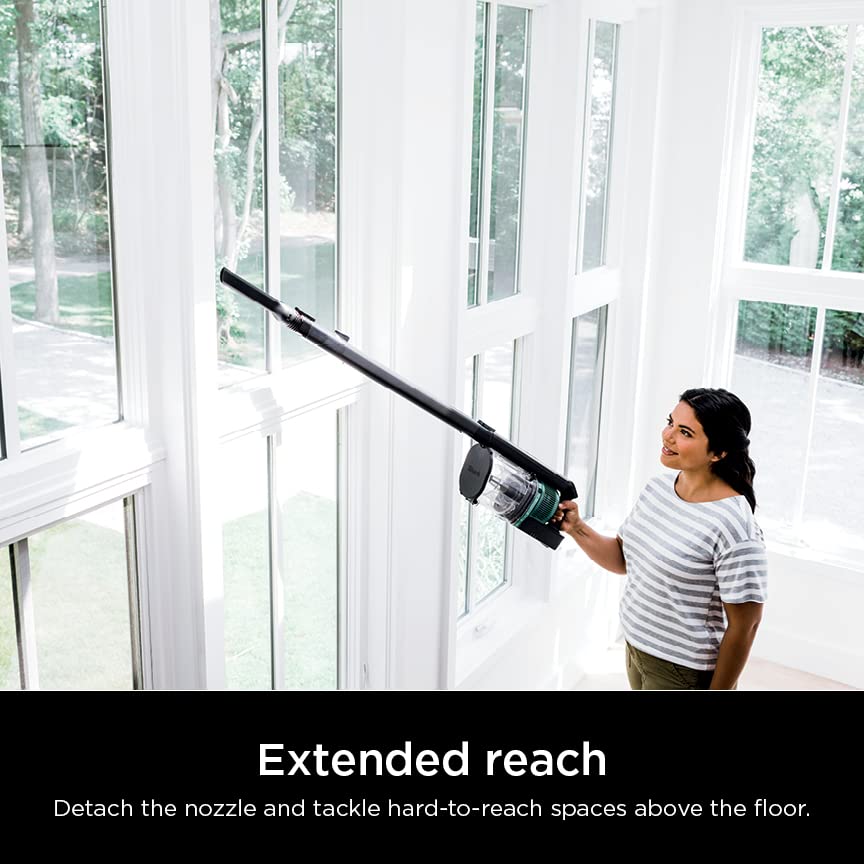 Shark IZ631H Cordless Pro Vacuum with PowerFins and Self-Cleaning Brushroll, Includes Upholstery Tool & Crevice Tool, Up To 60 Minute Runtime, HEPA Filtration, Cordless Vacuum, Dark Grey/Mojito Shark