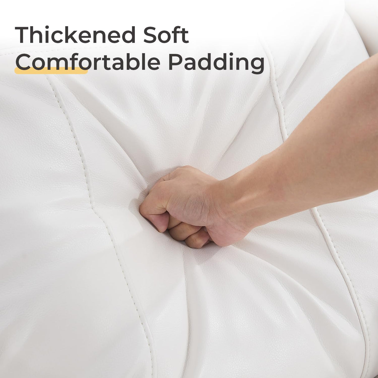 Power Recliner Sectional Sofa Couches with LED Lights for Living Room, Faux Leather Wall Hugger Reclining Corner Couch Sets with 2 Home Theater Seat, USB Charger, Cup Holder, Storage Console, White Comfort Stretch