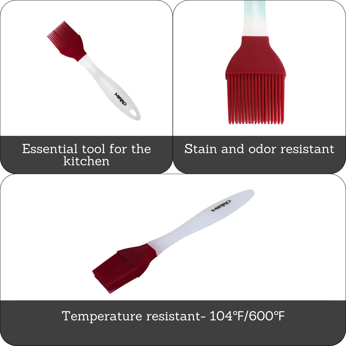 MIRRO Silicone Basting Brush, Red Mirro