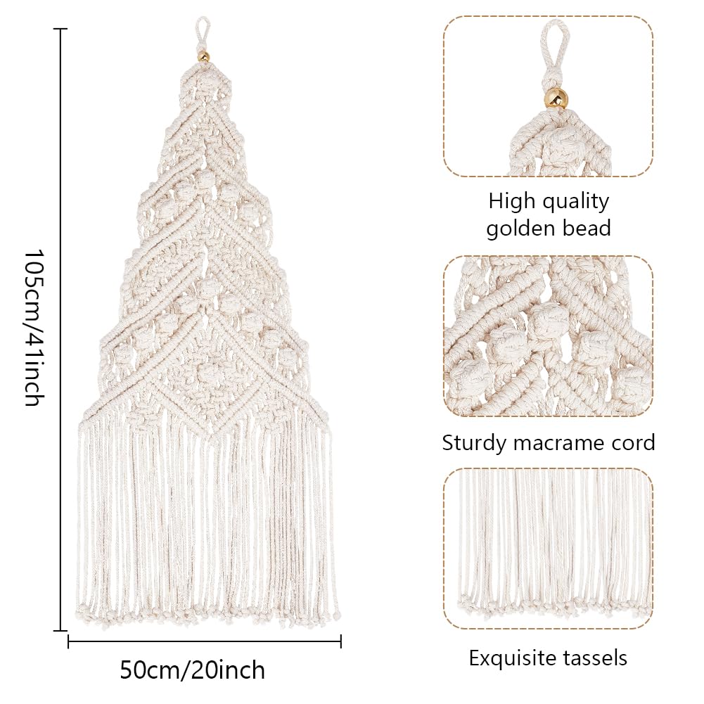 ORIGACH DIY Macrame Christmas Tree Large Wall Hanging kit Handmade Woven Macrame Wall Hanging Kit for Beginners Adults with Step by Step Video Tutorial Instruction Christmas Ornaments, 40x21inch ORIGACH