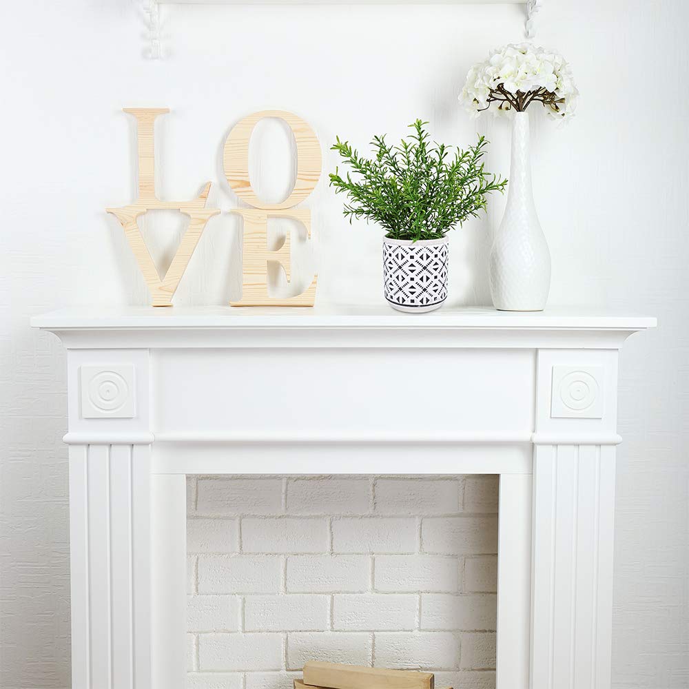 Winlyn 2 Pack Small Potted Eucalyptus Plant Artificial Plants Green Boxwood Rosemary Greenery in Modern Concrete Plant Pots Winlyn