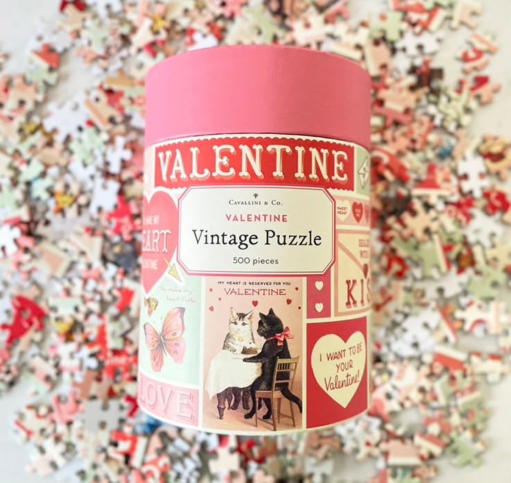 Cavallini Papers & Co. Vintage Valentine 500 Piece Puzzle Cavallini