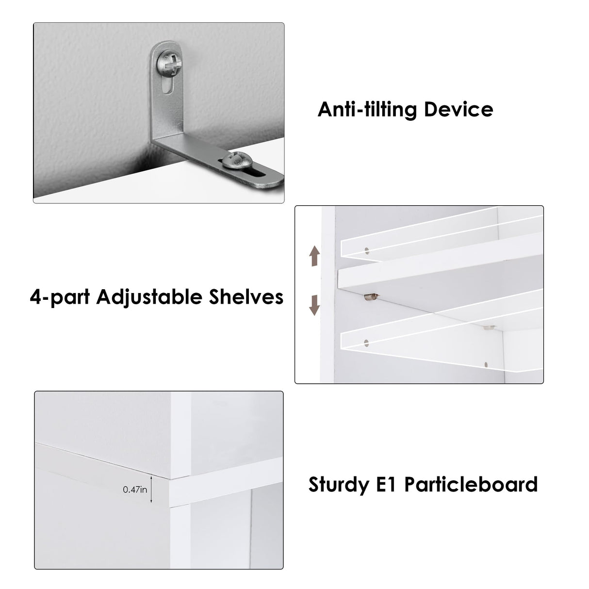 FOTOSOK 8-Tier Media Tower Rack, 11.6 X 9.3 X 70.9 Inches CD DVD Slim Storage Cabinet with Adjustable Shelves, Tall Narrow Bookcase Display Bookshelf for Home Office, White FOTOSOK