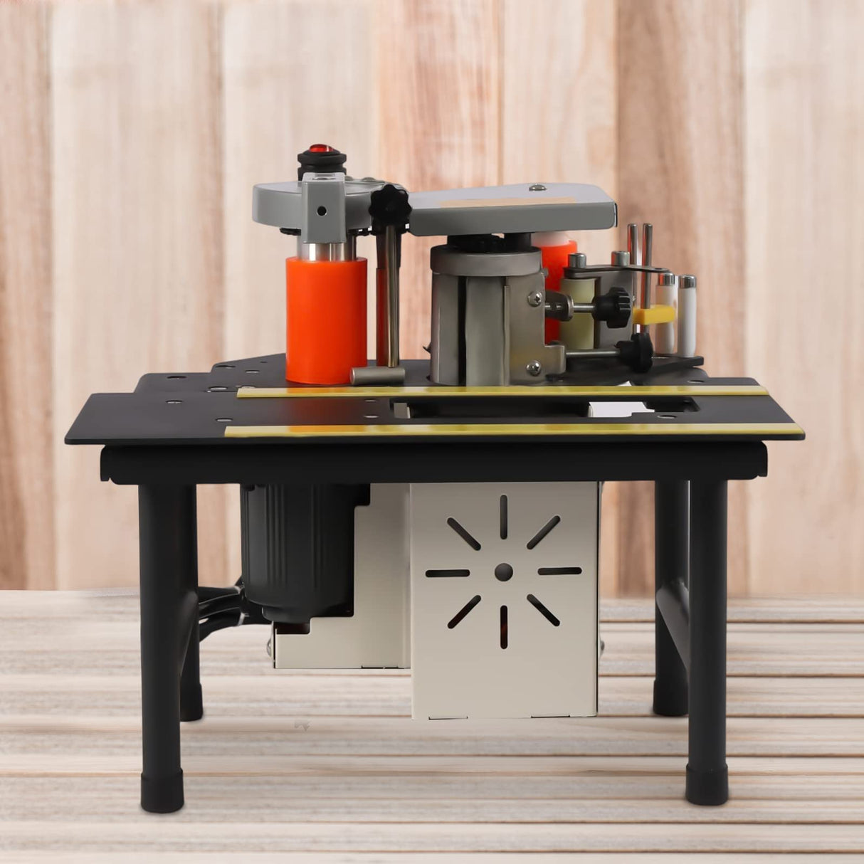 TFCFL Woodworking Edge Banding Machine,Portable Edge Bander Curve Straight Edge Banding Machine 110V Adjustable Speed 5m/min Portable Banding 10-60mm TFCFL