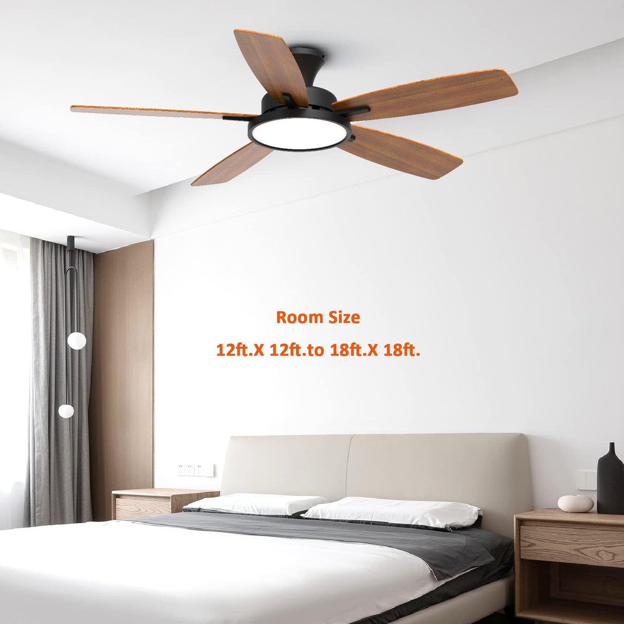 TALOYA 52 inch Ceiling Fans with Lights,Remote Control Multifunctional Quiet Fan with Three Color Temperature and Dimmable Light with Reversible Blades Black TALOYA