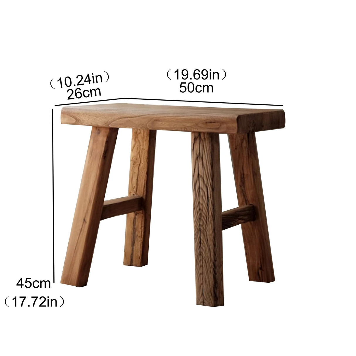 WXZXWXZX Farmhouse Entryway Dining Wood Bench Seat Furniture Wooden End of Bed Bench for Bedroom Indoor Dining Table Entry Narrow Kitchen Bench Solid Wood Sturdy and Stable(50cm(19.7in)) WXZXWXZX