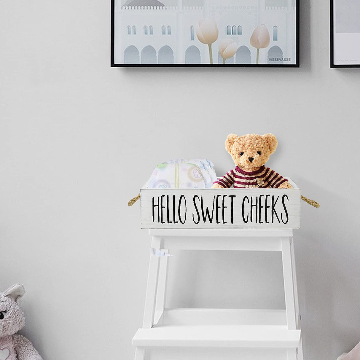 Bathroom Decor Box 2 Sides Funny Toilet Paper Holder Wood Tank Box Over Toilet Paper Storage Basket with Rope Handle Rustic Bathroom Paper Organizer Box with Funny Sign Farmhouse Home Decor Box ANRXNCY