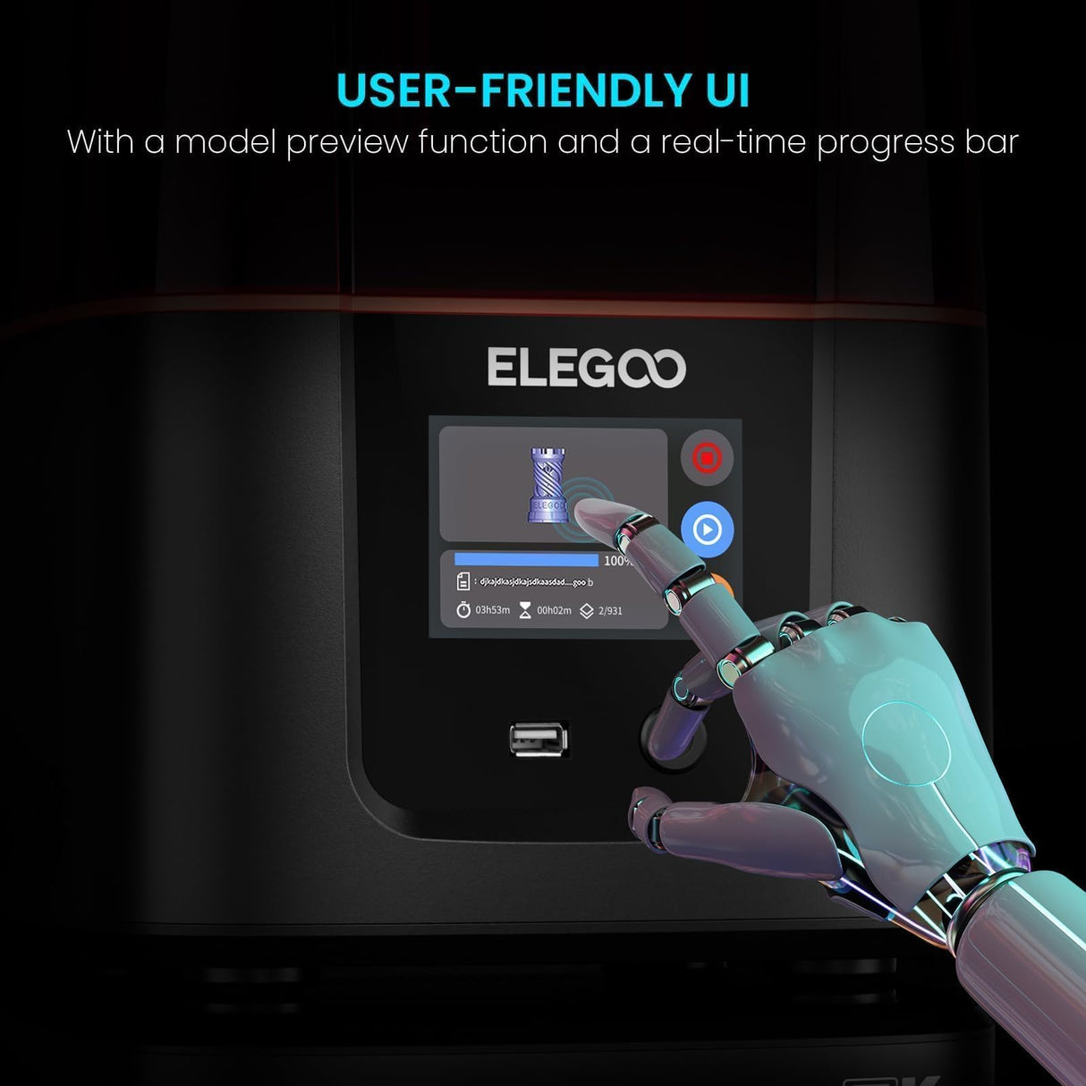 ELEGOO Mars 4 MSLA 3D Printer with 7" 9K Monochrome LCD, UV Resin Photocuring Printer, Multiple Print Modes, Printing Size of 6.04 x 3.06 x 6.89 inches ELEGOO