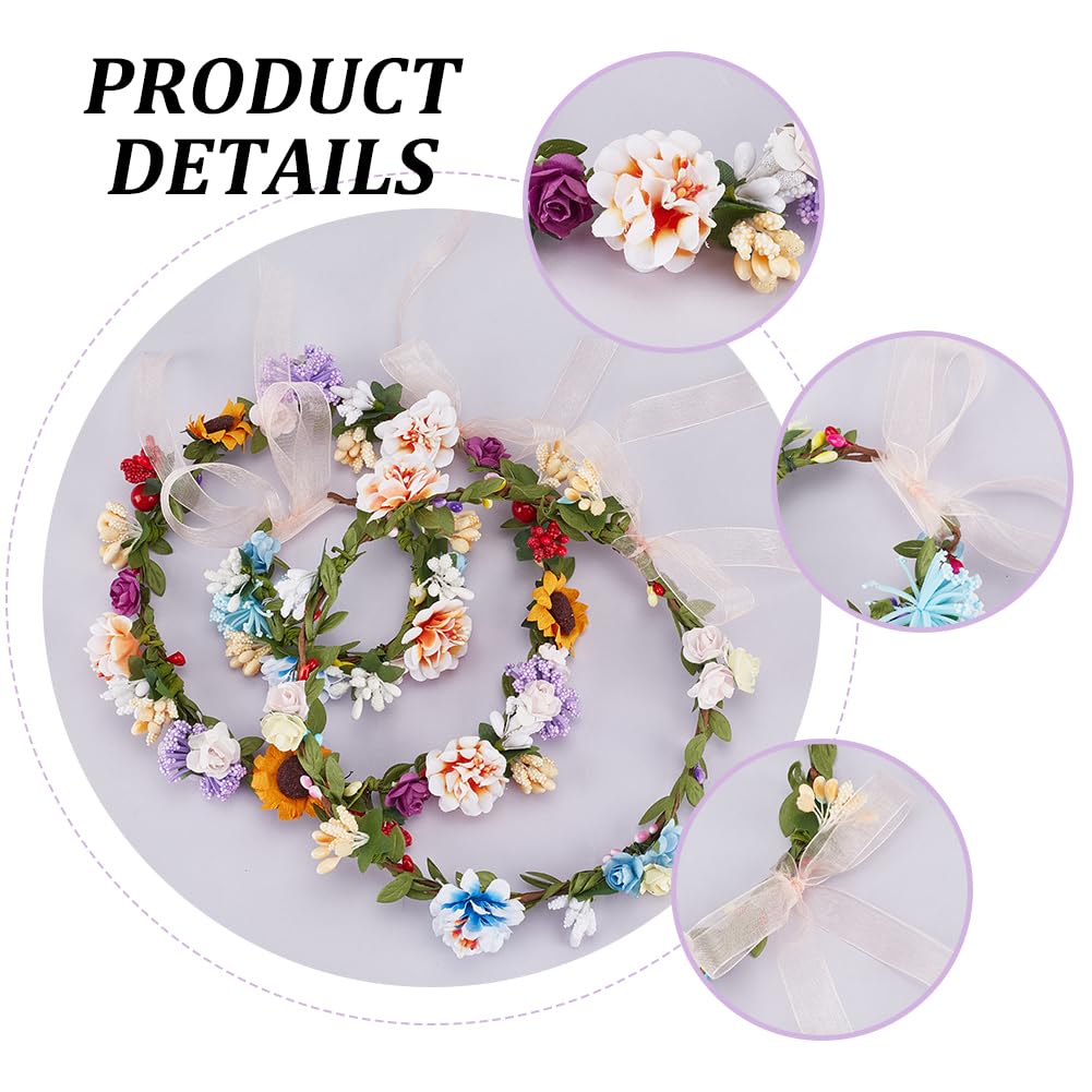 INFUNLY 261pcs/Set DIY Flower Crowns Making Kit Handmade Floral Crown Garland Kit Make Your Own Flower Wreath Bridal Shower Wreaths Gift for Women Wedding Home Decor INFUNLY