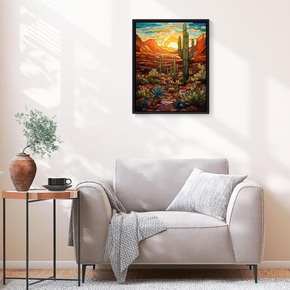 Natuyalo Paint by Numbers Kit for Adults - Cactus DIY Adult Paint by Number Kits Wilderness Landscape Acrylic Canvas Painting for Adults Beginners Kids Art Crafts Without Frame, 16x20 Inch Natuyalo