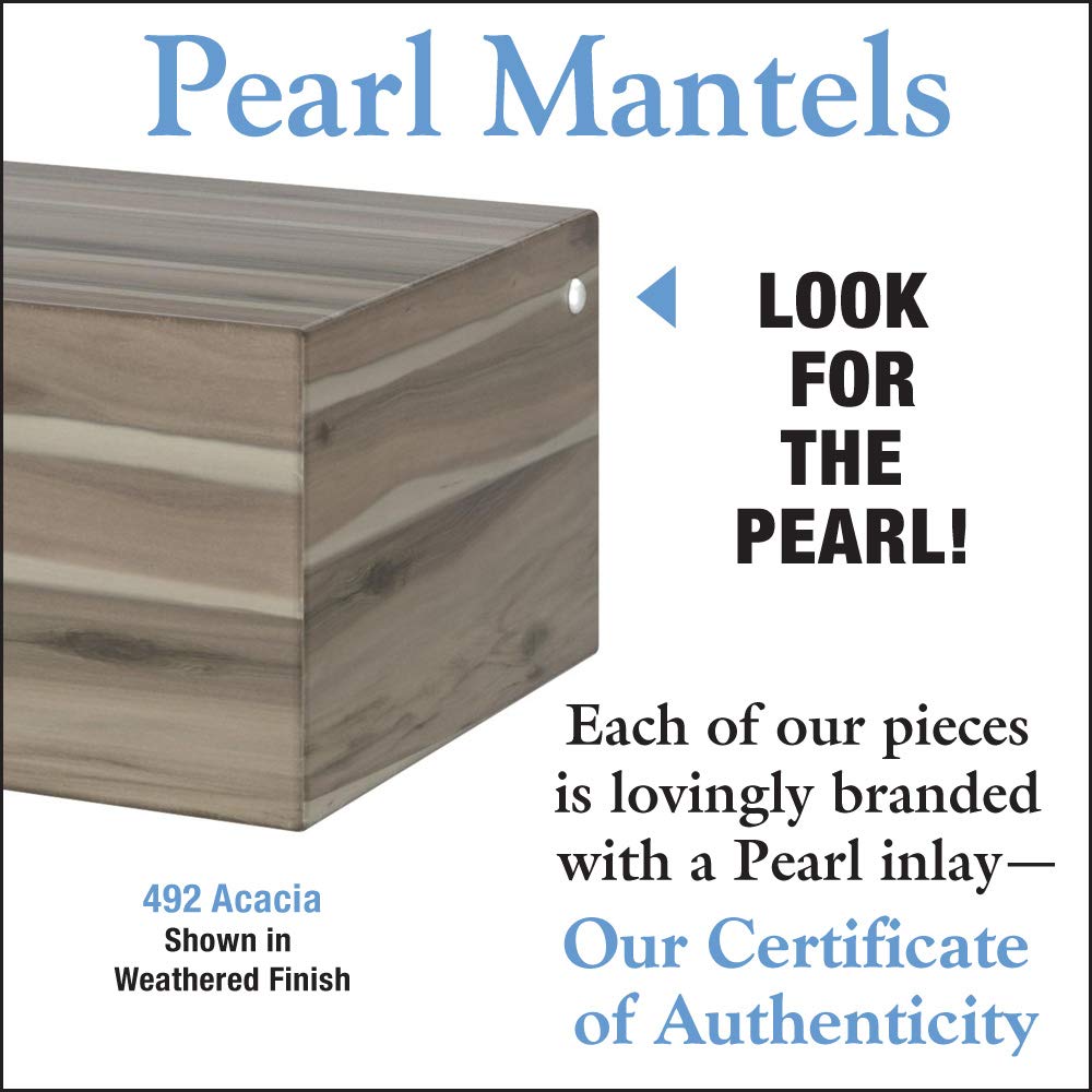 Pearl Mantels 492-72-WEATHER Acacia Wood Fireplace Mantel Shelf, 72", Weathered Finish Pearl Mantels