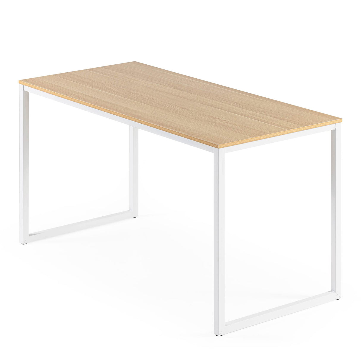 ZINUS Jennifer 55 Inch White Frame Desk, Computer Workstation, Office Desk, Dining Table, Easy Assembly, Natural Zinus