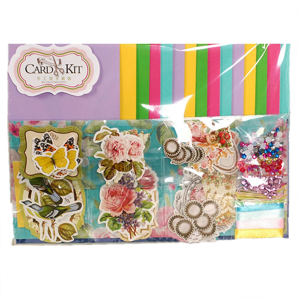 Gigicloud Paper Card Making Kits, Handmade Greeting Card Kits DIY Card Making Material Set Colorful Card Making Set for Birthday, Thanksgiving, Christmas, Baby Shower, 15 Cards + 15 Envelope Gigicloud