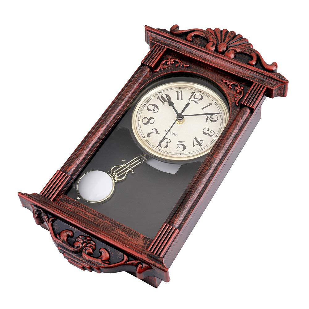 jomparis Pendulum Wall Clock Gifts for Dad,Dad Gifts for Christmas Retro Quartz Decorative Battery Operated Wall Clock for Living Room, Office, Home Decor(16 Inch, Bronze) jomparis