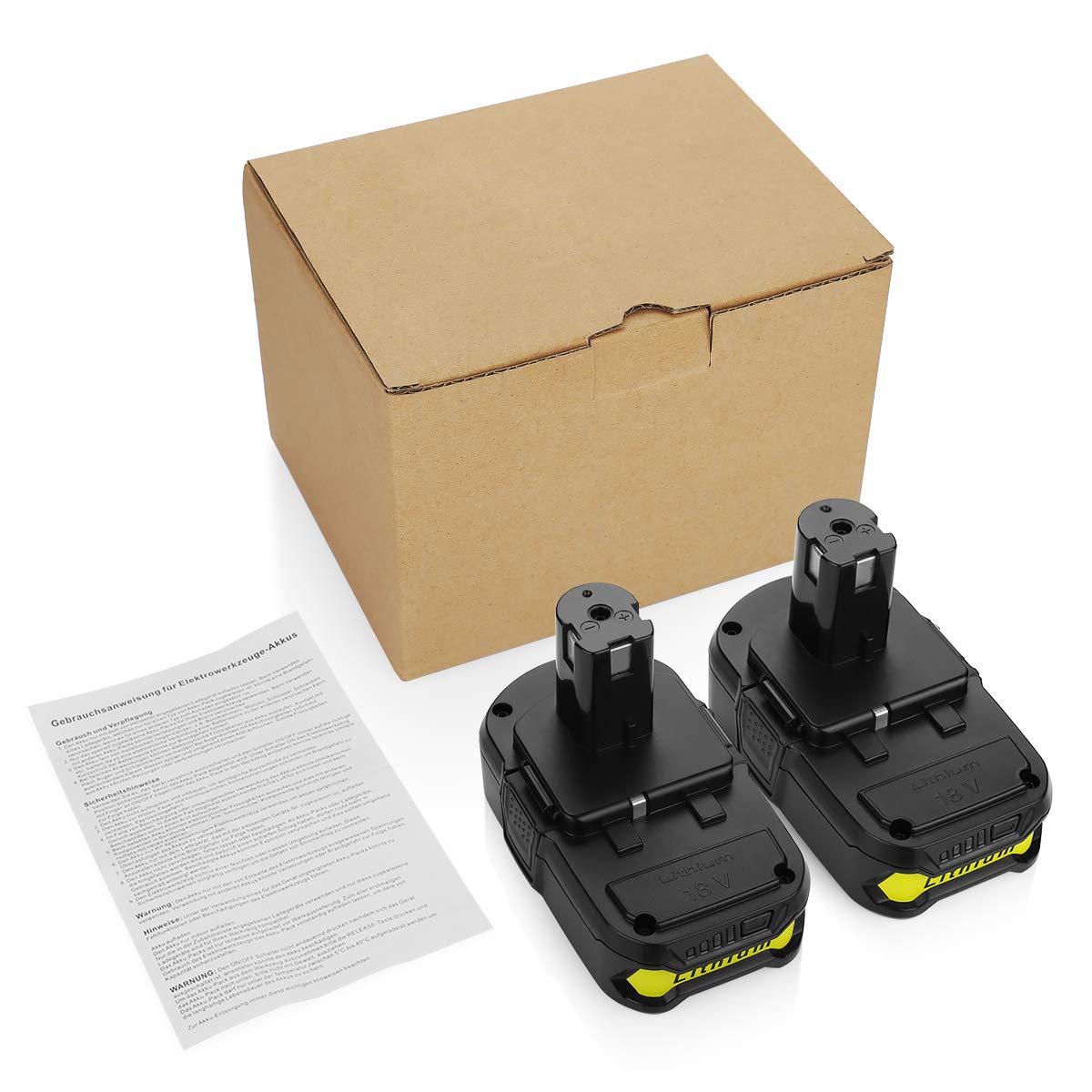 energup 2Pack 18V 3.8Ah P102 Replacement for Ryobi 18V Lithium Battery for 18-Volt ONE+ Battery P104 P105 P102 P103 P107 Cordless Tools Compatible with Ryobi 18v Batteries energup