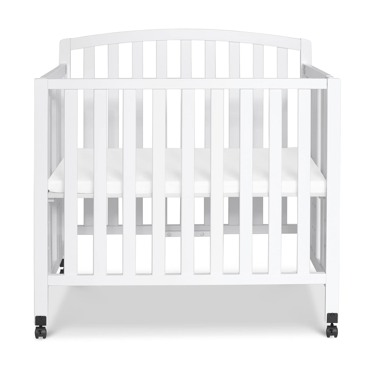 DaVinci Dylan Folding Portable 3-in-1 Convertible Mini Crib and Twin Bed in White, Greenguard Gold Certified DaVinci