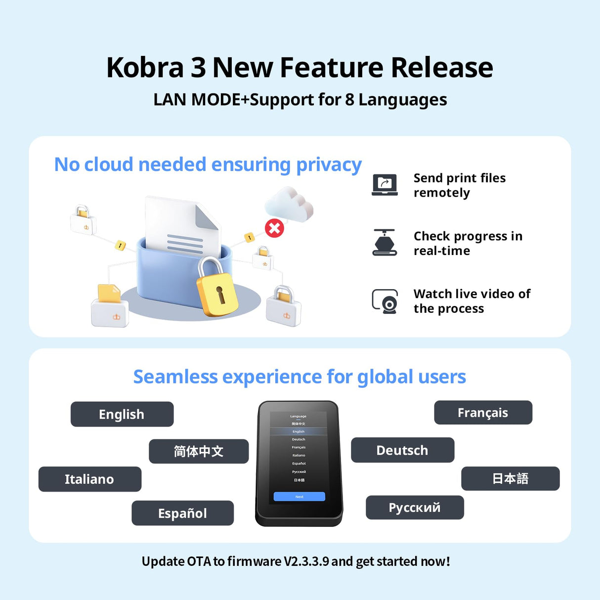 Anycubic Kobra 3 3D Printer Only, Max 600mm/s High Speed, Multicolor Printing Requires Additional Anycubic ACE PRO, Upgraded Details Easy and Smooth, 4.3" Adjustable Touchscreen 250*250*260mm Size ANYCUBIC