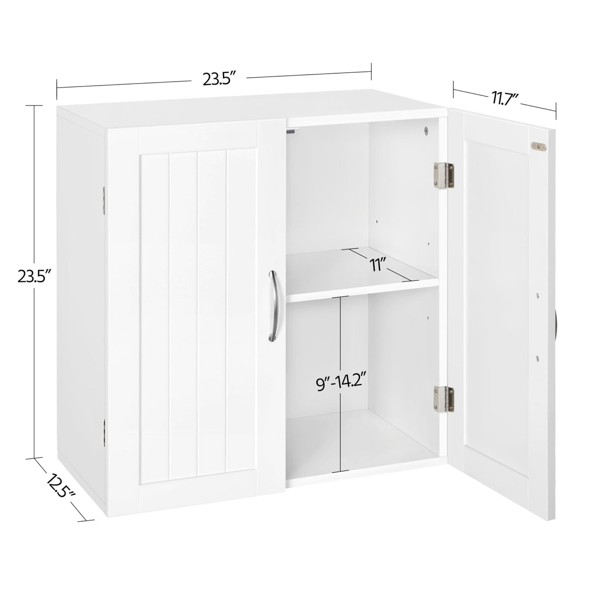 Yaheetech Bathroom Wall Cabinet, Kitchen Storage Cupboard Cabinet with 2 Doors, Wall Mount Storage Cabinet for Bathroom, Kitchen, Living Room, White Yaheetech