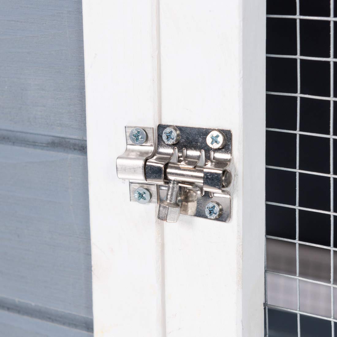 Good Life Two Floors 62" Wooden Outdoor Indoor Roof Waterproof Bunny Hutch Rabbit Cage Guinea Pig Coop PET House for Small to Medium Animals with Stairs and Cleaning Tray PET537 GOOD LIFE USA