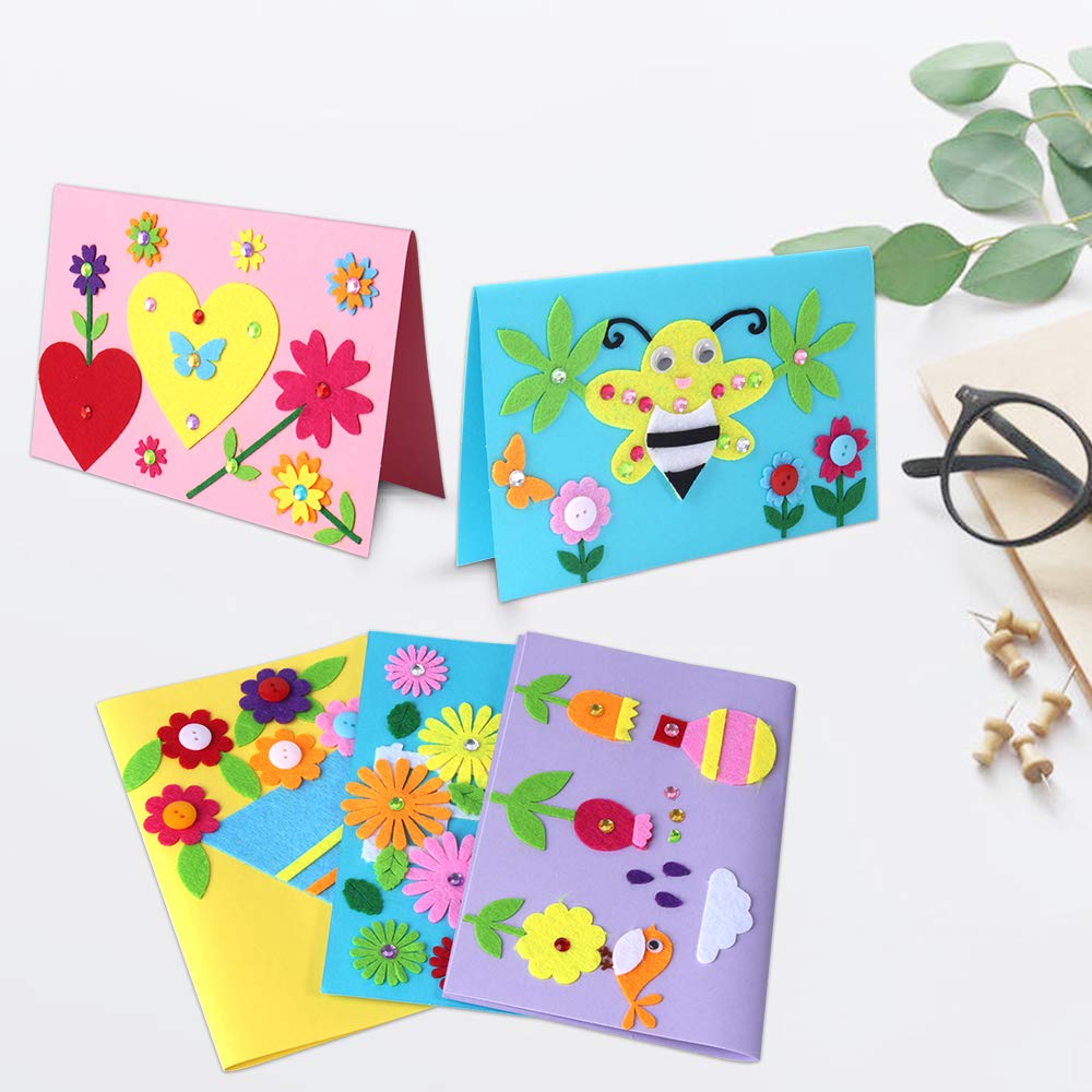 Hicdaw Kids Greeting Card Making Kit, 9Pcs Card Making Kits for Kids Thank You Card Kit DIY Handmade Card Making Supplies Art Crafts Crafty Set Teacher's Day Gifts Hicdaw