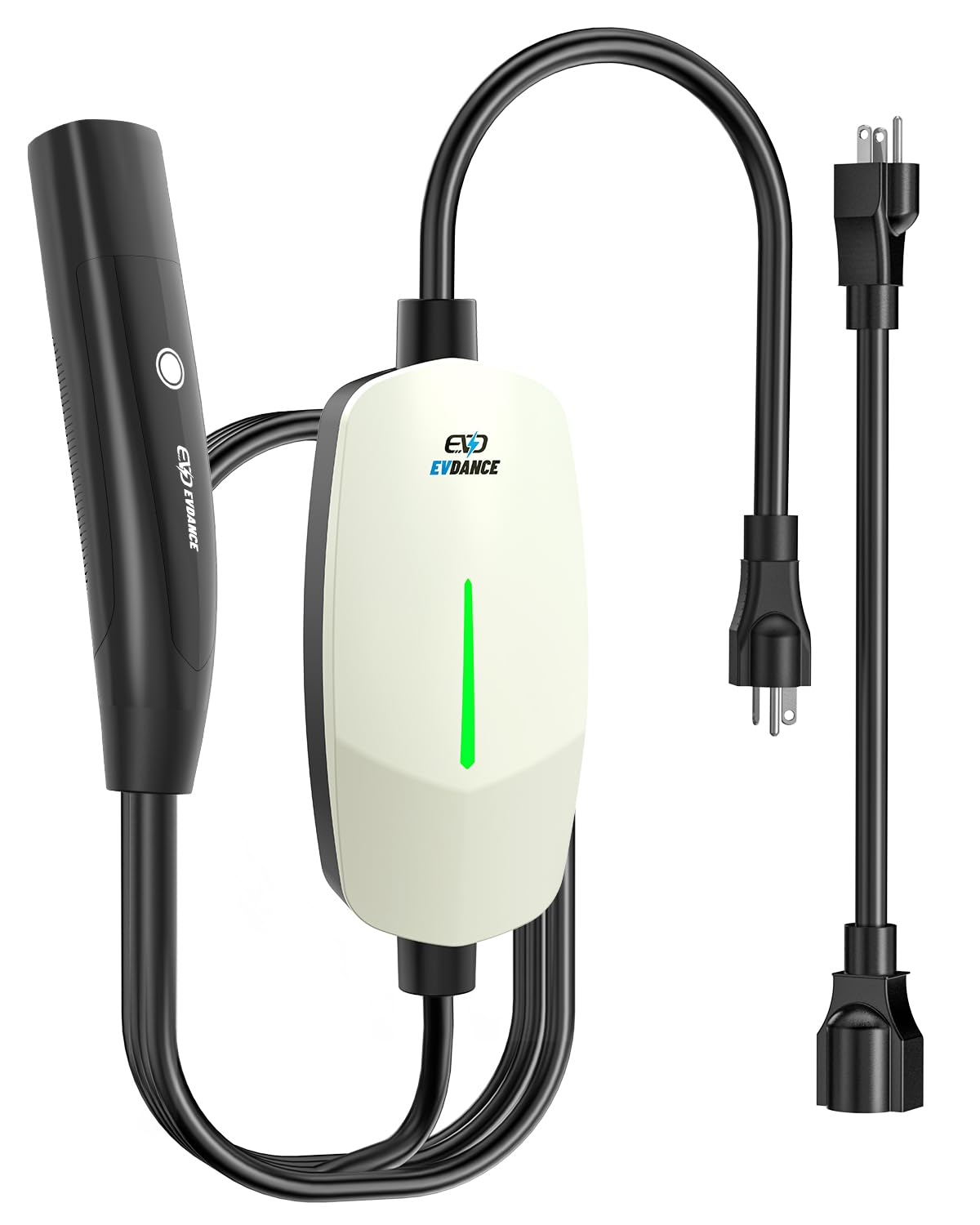 EVDANCE Level 1 Charger for Tesla - 16A 110V-240V Mobile Charger Connector for Tesla with 25 FT Charging Cable, Portable Home Charger Compatible with Tesla Models X/Y/3/S, NEMA 6-20 & 5-15 Plug(White) EVDANCE