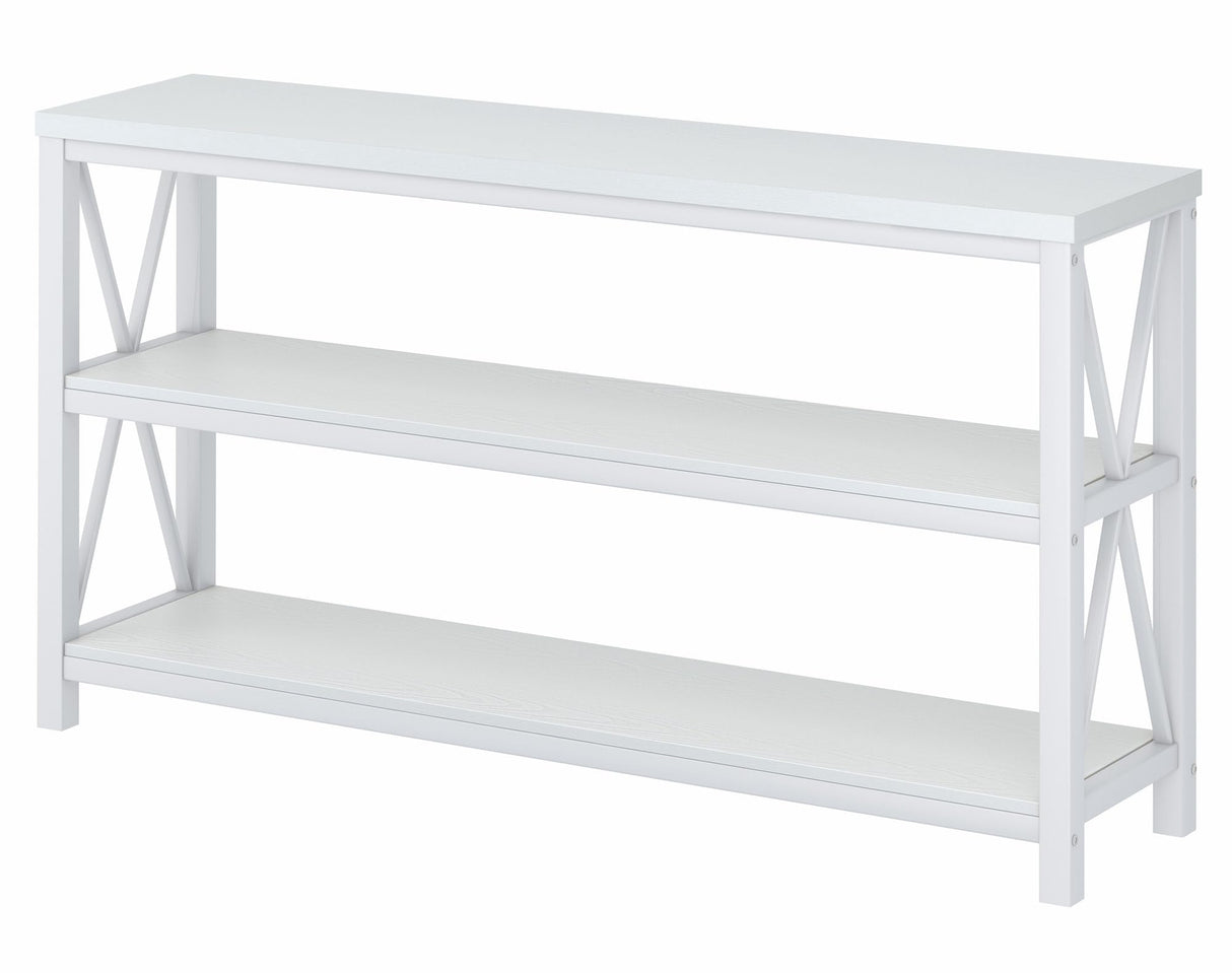 FATORRI Console Table for Entryway, Rustic Long Sofa Table with 3 Tier Shelves, Modern White Hallway Tables for Living Room (55 Inch, White Oak) FATORRI
