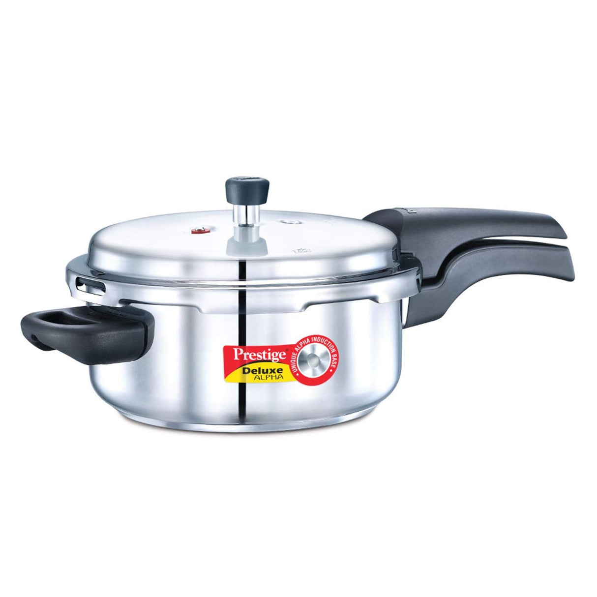 PRESTIGE PRDA3 Prestige 3L Alpha Deluxe Induction Base Stainless Steel Pressure Cooker, 3.0-Liter Prestige