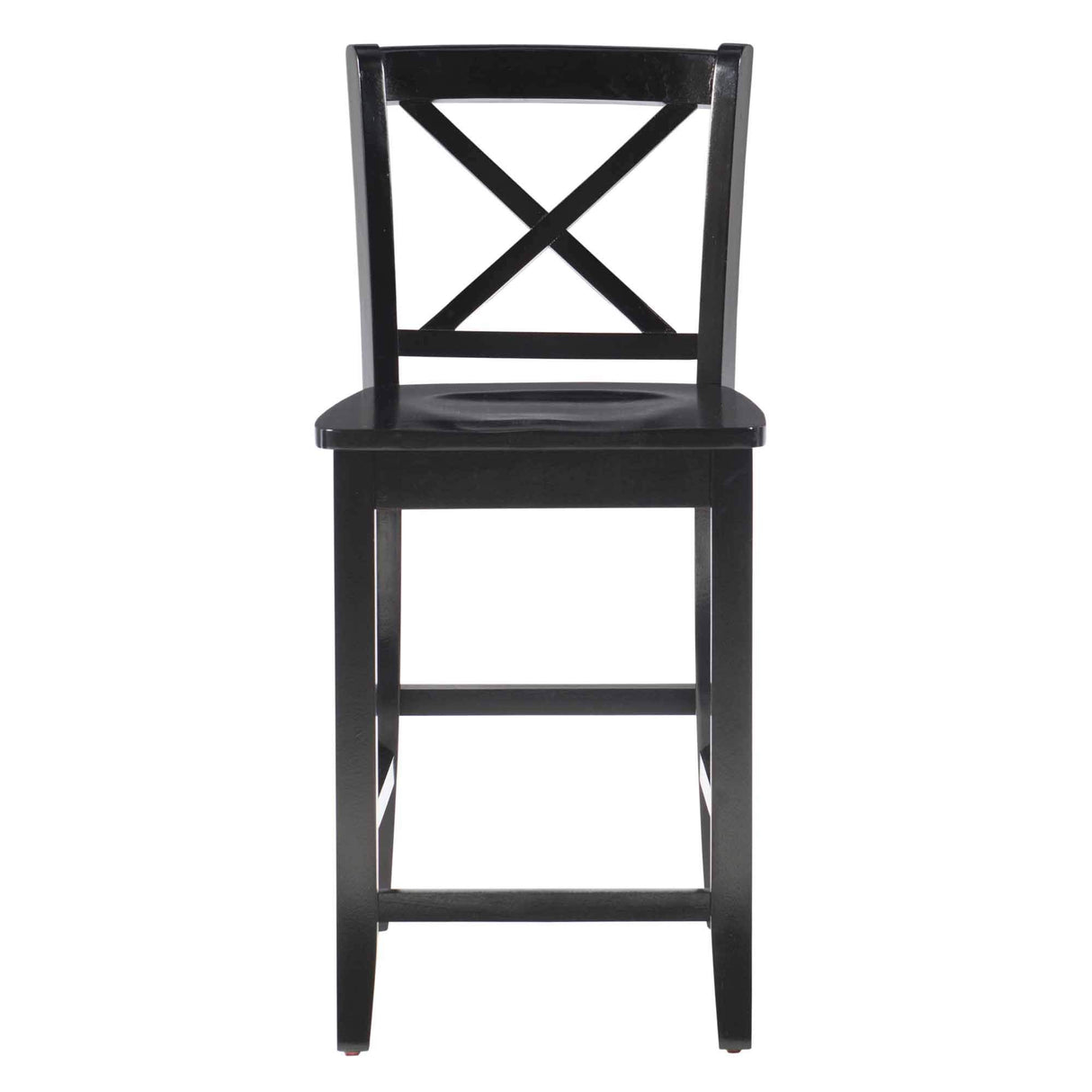 Linon Home Dcor Black X Back Counter Stool, 16" W x 17.91" D x 37.01" H Linon