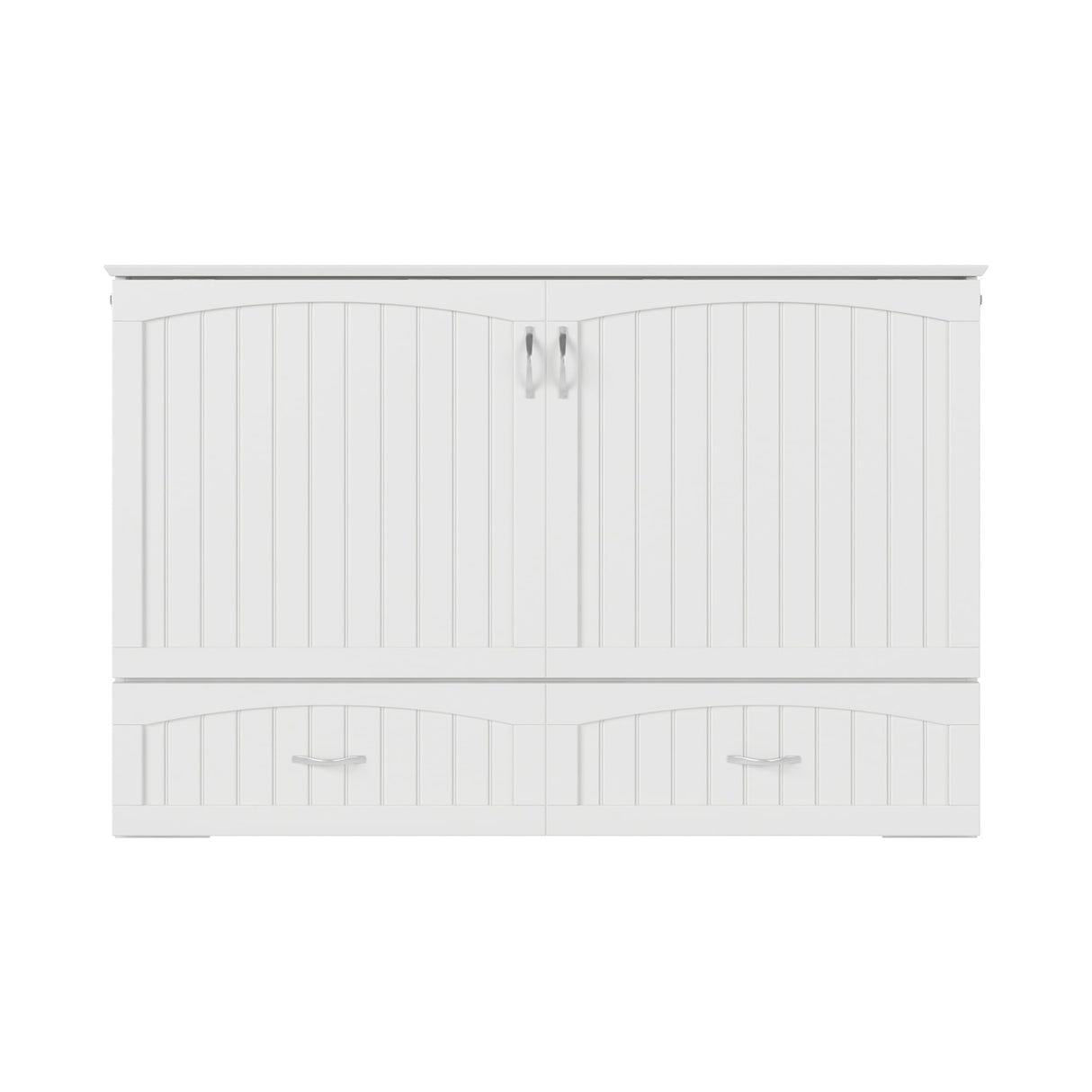 AFI, Southampton Murphy Bed Chest Queen with 6" Mattress, Storage Drawer & Built-in USB Charger, White AFI