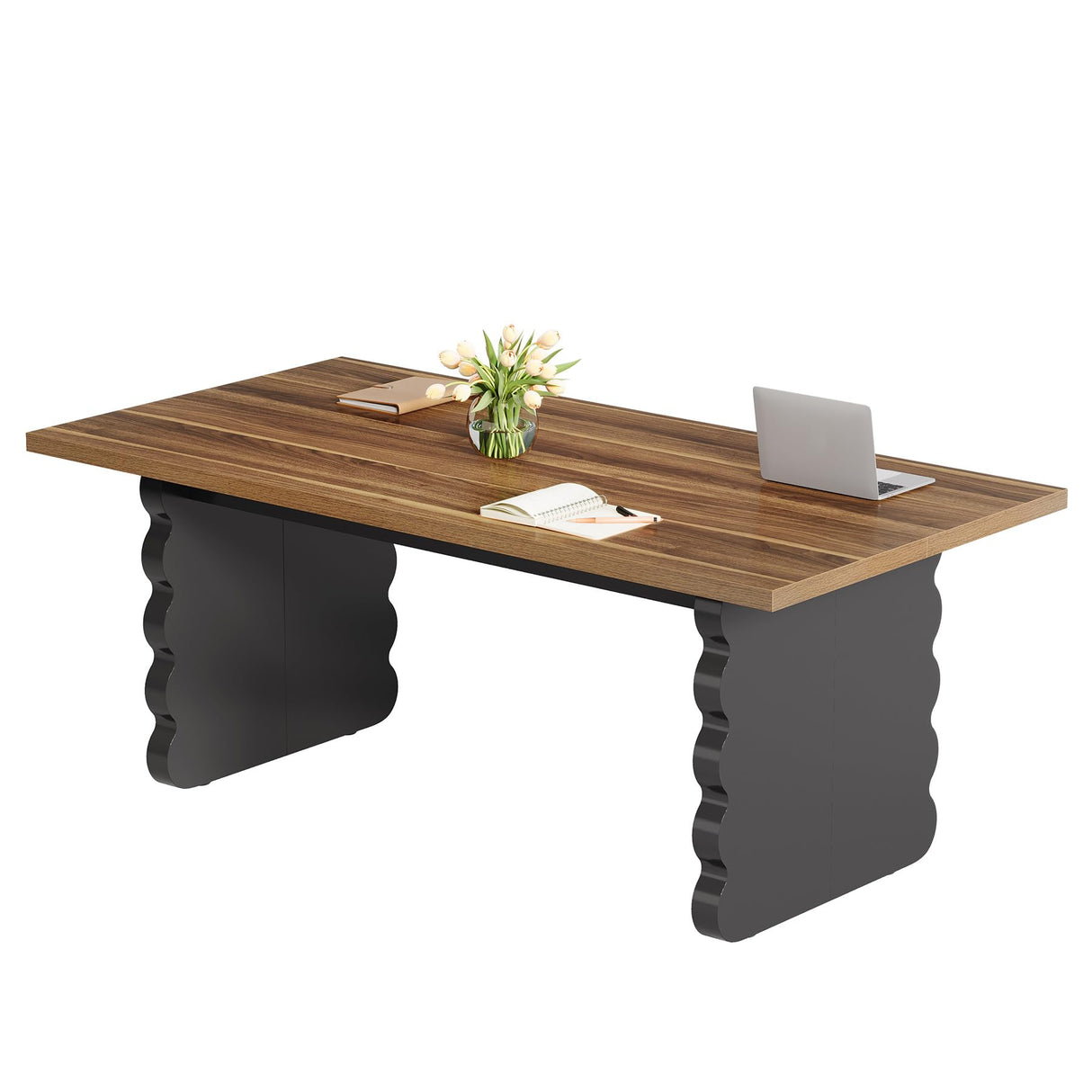 Tribesigns 5FT Wooden Conference Table, Long Office Meeting Room Table, Large Modern Rectangle Seminar Desk for 6 Tribesigns