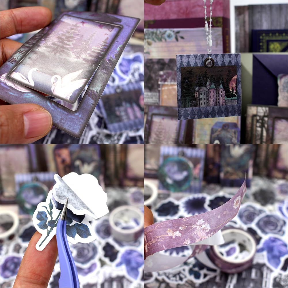 Diuhofart Ultimate Vintage Scrapbook Supplies, Junk Journal Kit - A6 Retro Notebook, Aesthetic Stationery Supplies, Craft Gift Set for Women, Perfect for Journaling, Scrapbooking Diuhofart