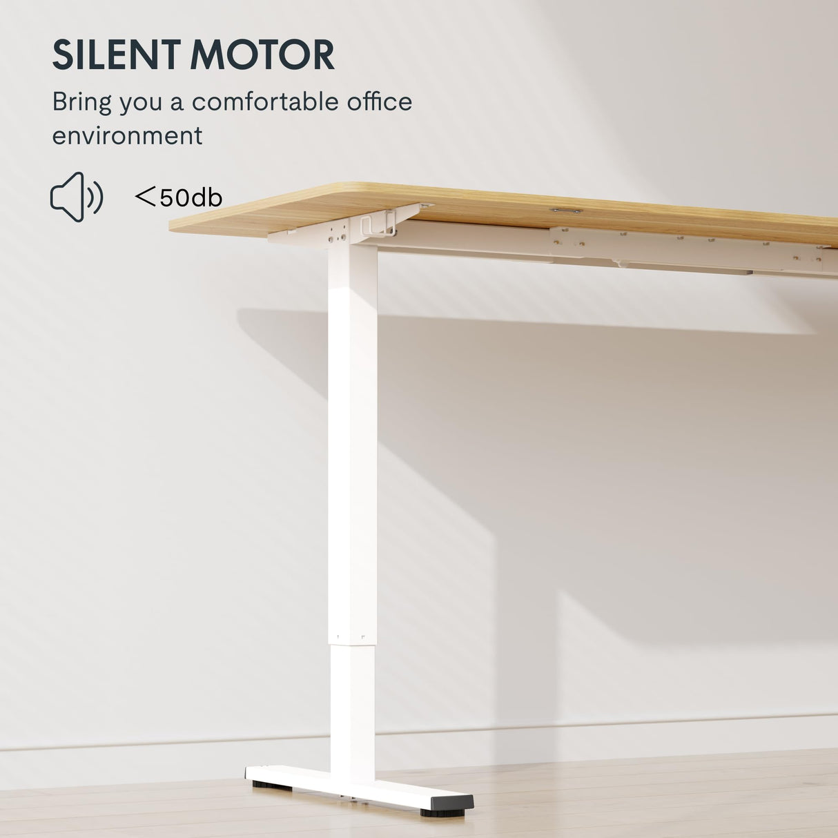 FLEXISPOT Standing Desk Electric Stand Up Desk with 48 x 24 Inches Splice Board Ergonomic Memory Controller Height Adjustable Desk (White Frame + 48" Maple Desktop) FLEXISPOT