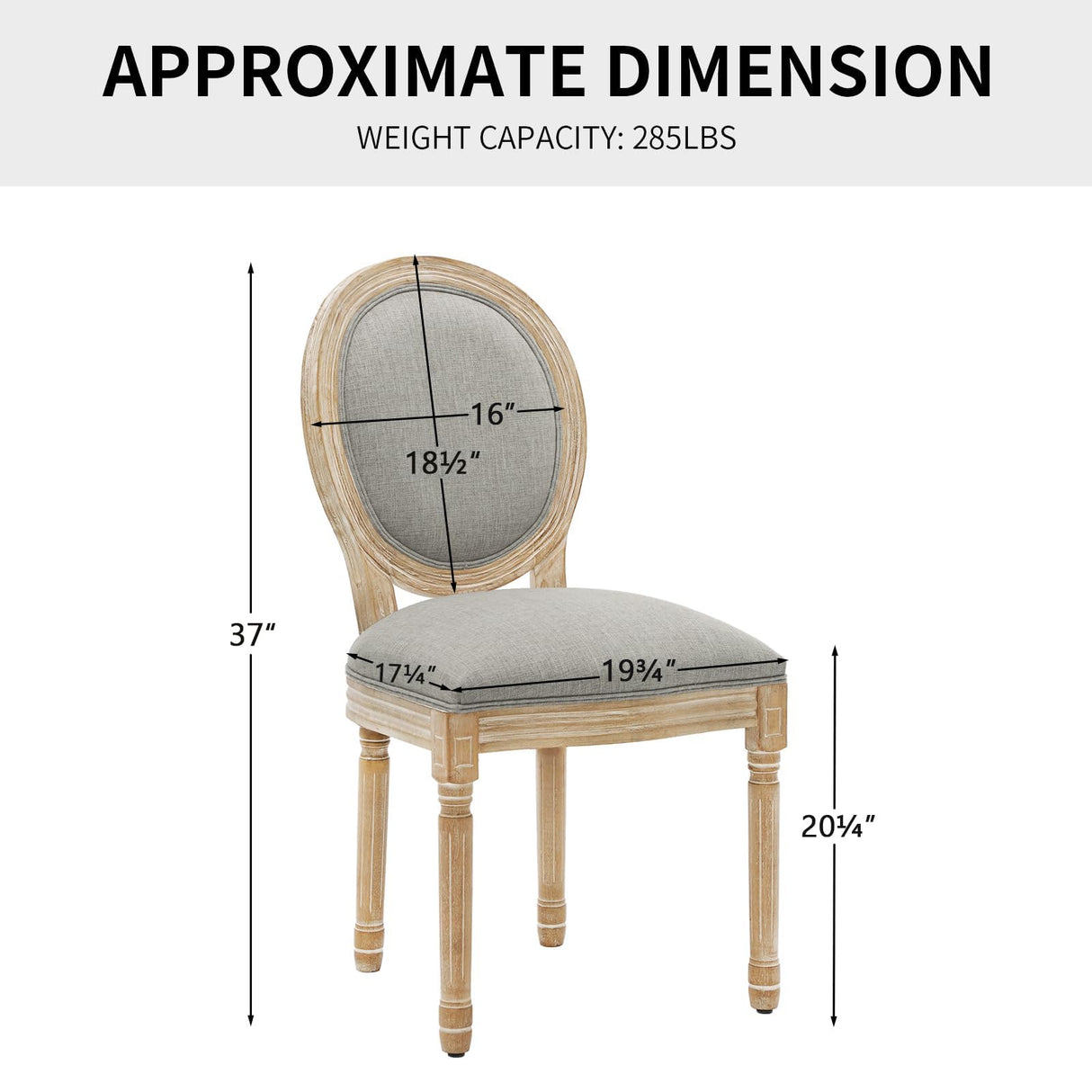 Furnimart French Country Vintage Dining Chairs Set of 6 Farmhouse Dining Chairs with Round Back and Solid Wood Legs, Oval Side Chairs for Kitchen Dining Room Living Room Furnimart