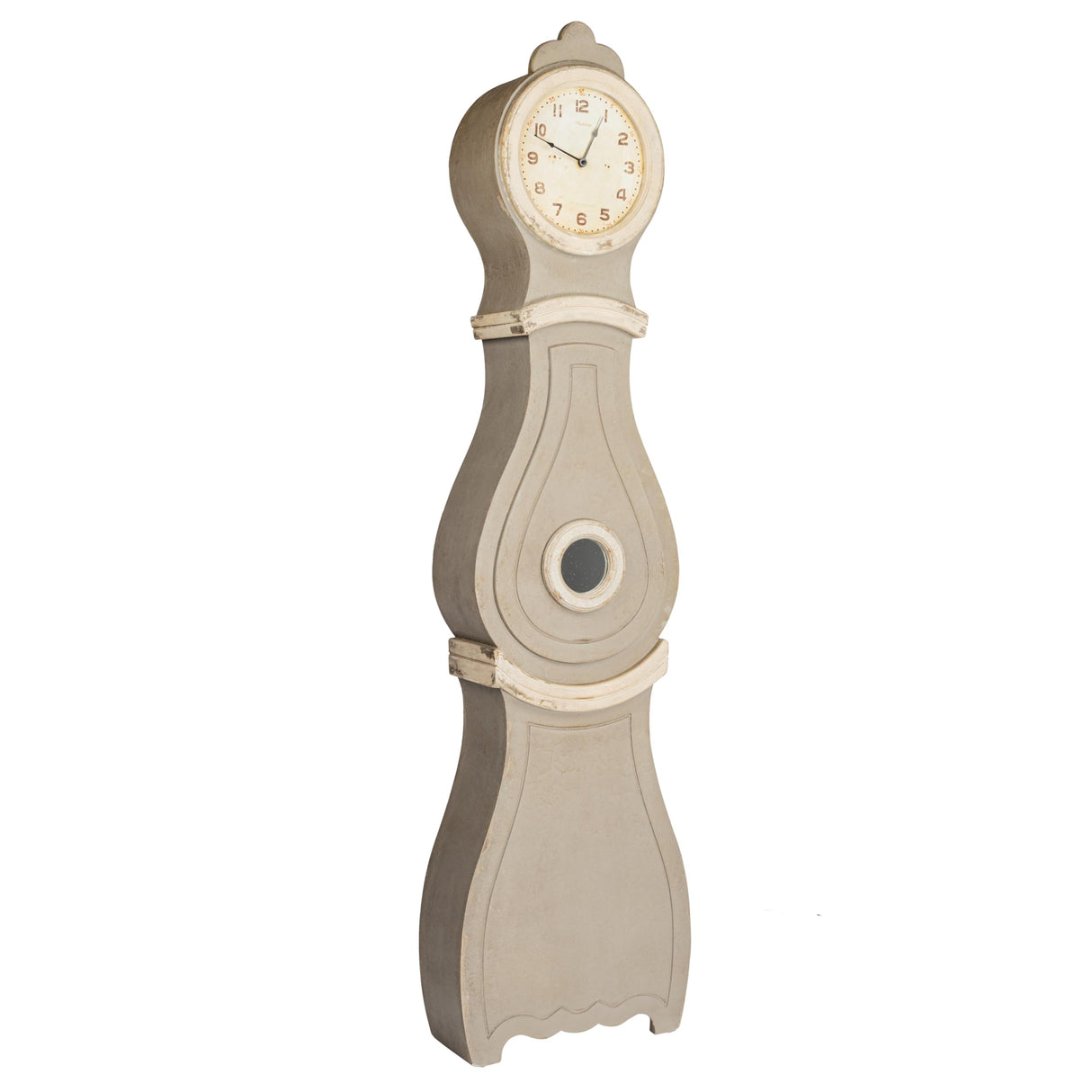 Creative Co-Op Distressed Grey Wood Grandfather Style Wall Clock Creative Co-Op