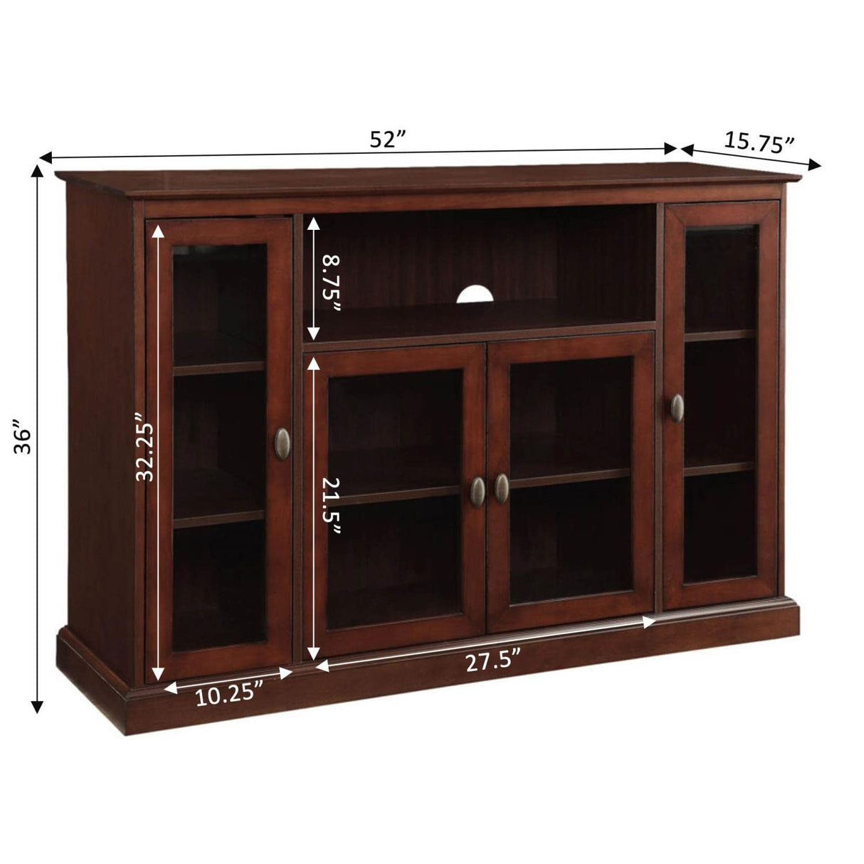 Convenience Concepts Summit Highboy 60 inch TV Stand with Storage Cabinets and Shelves, Espresso Convenience Concepts