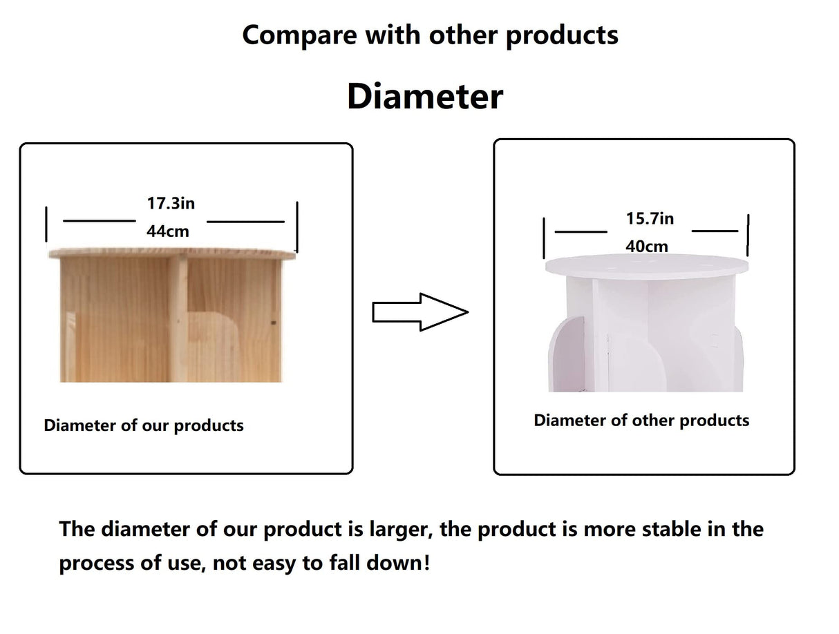 360° Rotating 4-Tier Solid Wood Bookshelf for Kids & Adults - Space-Saving Floor Organizer Heehee