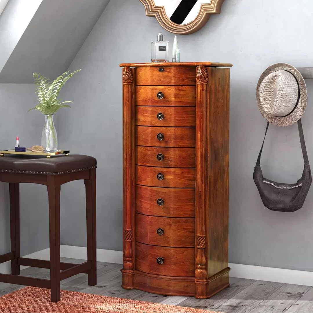 Alveare Home Louisa Jewelry Armoire, Oak Alveare Home