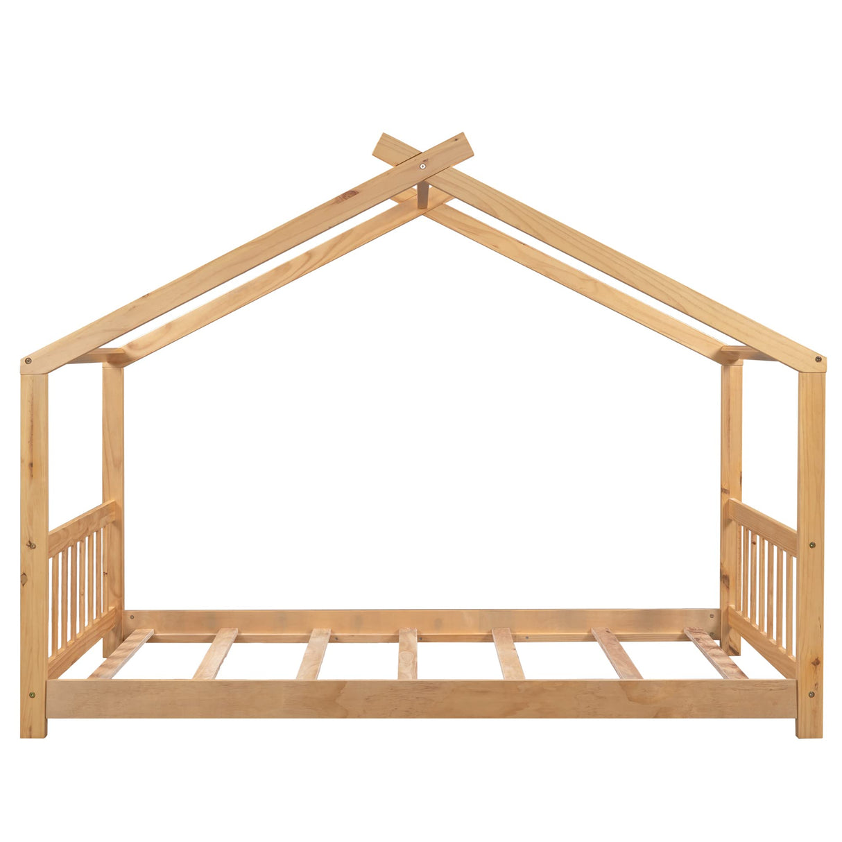 Whimsical Wooden House Twin Bed Frame for Kids by Harper & Bright Designs Harper & Bright Designs