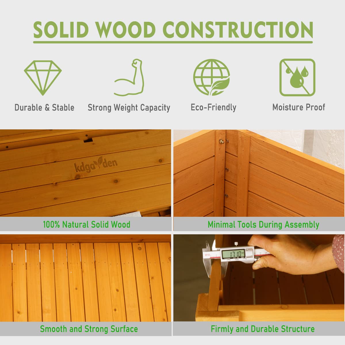 Raised Garden Bed 48"x24"x33" Large Wood Planter Box with Legs Outdoor Wooden Elevated Planters Raised Beds for Vegetable Flower Herb, Standing Gardening Box for Backyard, Patio, Deck Kdgarden