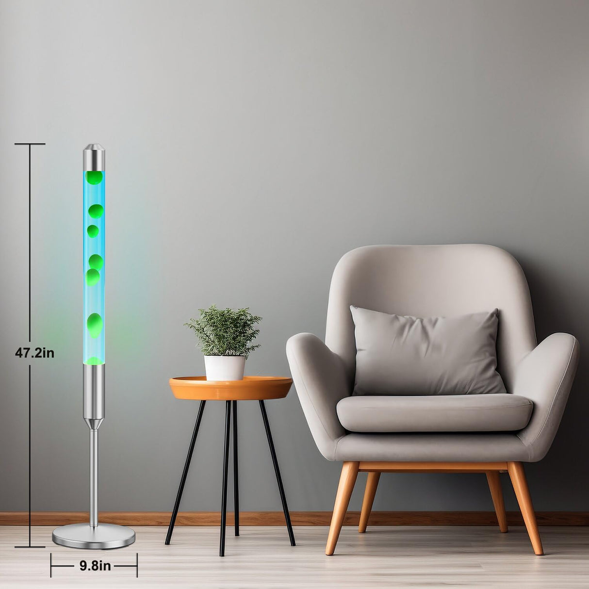 Kyzfy 47.5-Inch Liquid Motion Lamp,Magma Lamp, Mood Relaxation Light,Suitable for Home Decoration,Office Decoration, Cafes,Bars,Etc (Blue Water Green Wax, 47.5 inches) Kyzfy