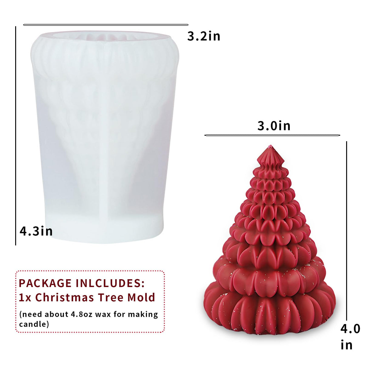 Japleed 3D Tree Candle Silicone Molds, Origami Christmas Tree Silicone Molds for Epoxy Resin Casting Clay Candle Soap Wax Concrete, Unique Christmas Ornament Molds for DIY Art Craft Table Home Decor japleed