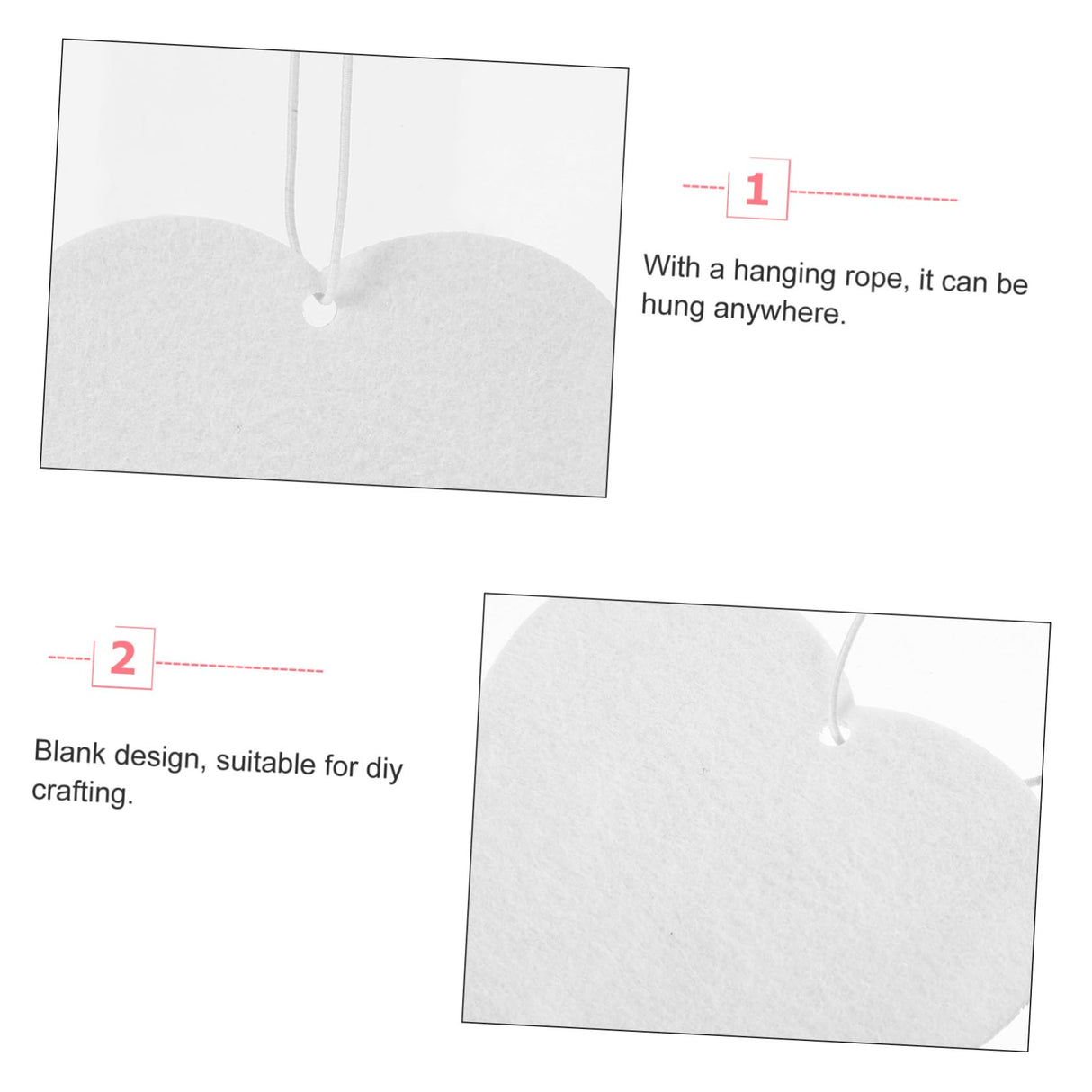 SUPVOX 1 Set Felt Aroma Diffuser Heat Transfer Felt Sublimation Blank for Sublimation Heart Sublimation Air Freshener Sublimation Ornament Blanks Decorate Love SUPVOX