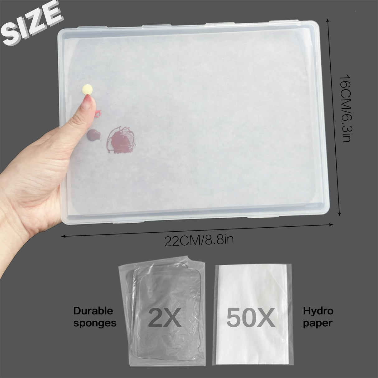 Kreapa Stay Wet Palette for Acrylic Painting, Wet Pallets for Painting Miniatures Include Wet Pallete Tray, 2 Pcs Sponges and 100 Pcs Hydro Paper to Keep Paint Stay Wet Kreapa