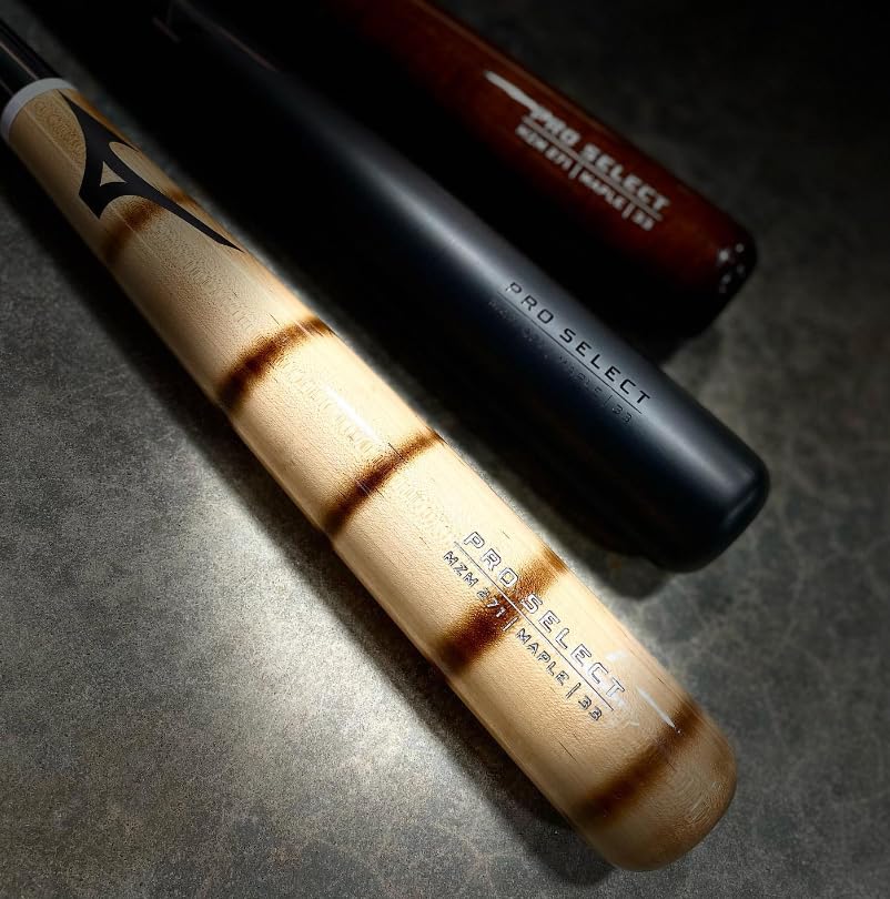 Mizuno Pro Select MZM 271 Maple Wood Baseball Bat, Black, 32 inch Mizuno
