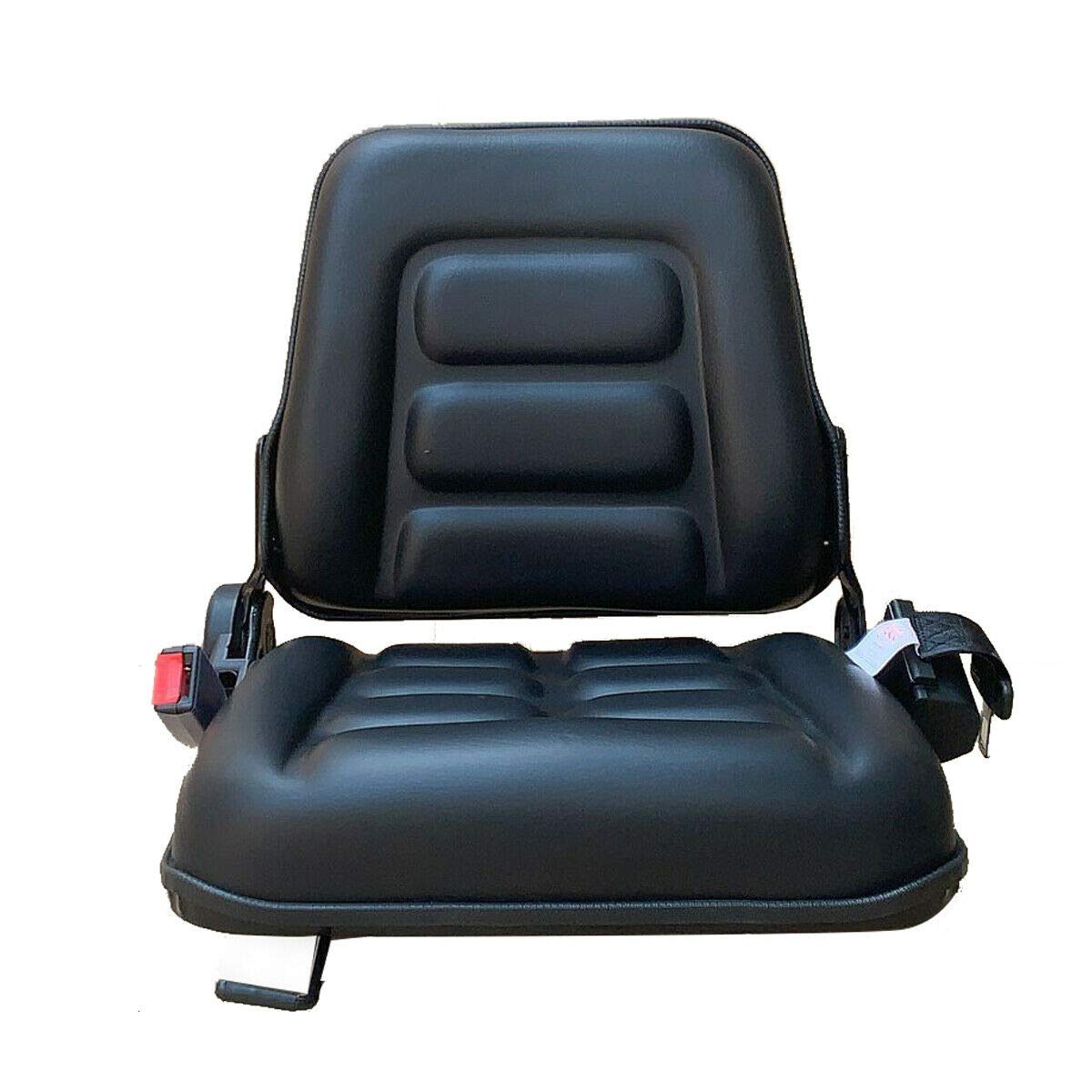 CDZHLTG Universal Forklift Seat Waterproof Forklift Suspension Seat with Safety Belt Adjustable Forklift Seat for Tractor Loader Excavator Forklift Black CDZHLTG