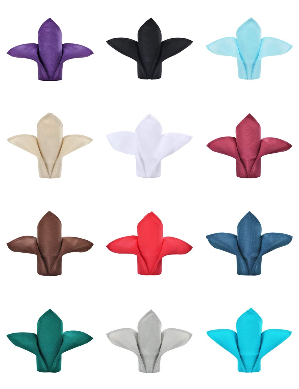 Cieltown Polyester Cloth Napkins Set of 24, Solid Washable Fabric Napkins 2-Dozen, Perfect for Weddings, Parties, Holiday Dinnerv (17 x 17-Inch, White) Cieltown